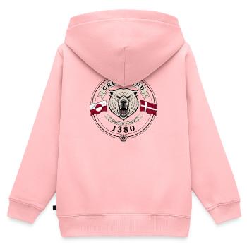 Grönland, Dänisch seit 1380 - Kinder Premium Organic Zip Hoodie - Rosa - Hinten - AI Model Kid Female (0cm)