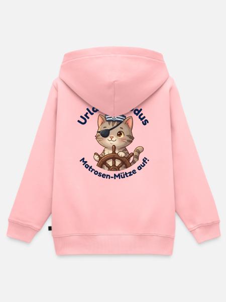 Kater Urlaubsmodus Matrosenmütze - Kinder Premium Organic Zip Hoodie - Rosa