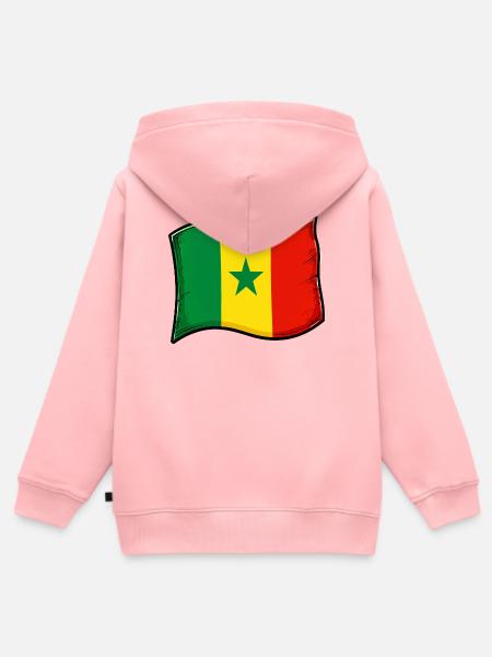 Senegal Flaggenillustration - Kinder Premium Organic Zip Hoodie - Rosa