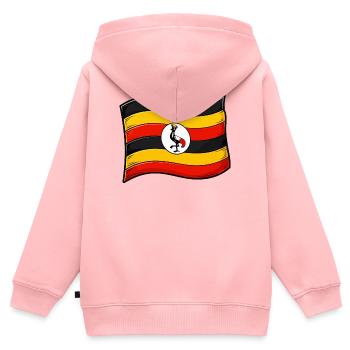 Uganda Flaggenkunst mit Kran - Kinder Premium Organic Zip Hoodie - Rosa - Hinten - AI Model Kid Female (0cm)