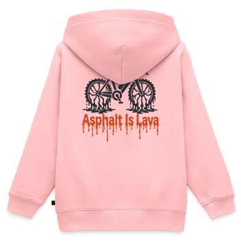 Asphalt Is Lava - Kinder Premium Organic Zip Hoodie - Rosa - Hinten - AI Model Kid Female (0cm)
