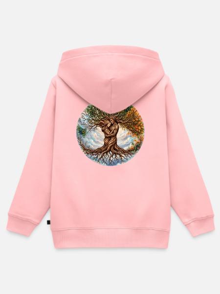 Circle Of Life - Kinder Premium Organic Zip Hoodie - Rosa