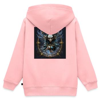 Himmlischer Wächter mit Sphäre - Kinder Premium Organic Zip Hoodie - Rosa - Hinten - AI Model Kid Female (0cm)