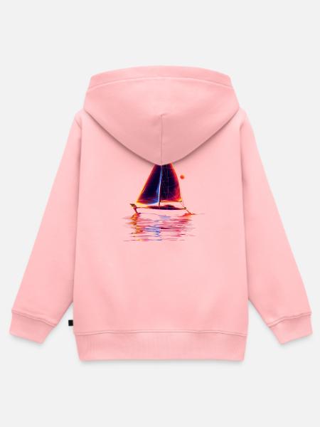 Oldschool Segeln - Kinder Premium Organic Zip Hoodie - Rosa