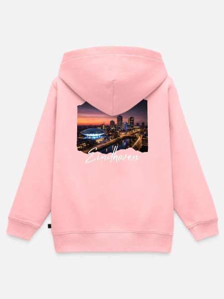 Eindhoven Abend Skyline - Kinder Premium Organic Zip Hoodie - Rosa