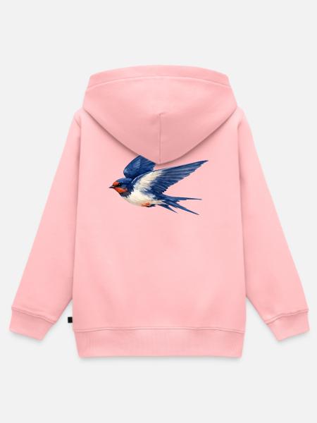 Wasserfarbene Blauschwalbe - Kinder Premium Organic Zip Hoodie - Rosa