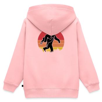 Bigfoot Antilope Vintage Humor - Kinder Premium Organic Zip Hoodie - Rosa - Hinten - AI Model Kid Female (0cm)