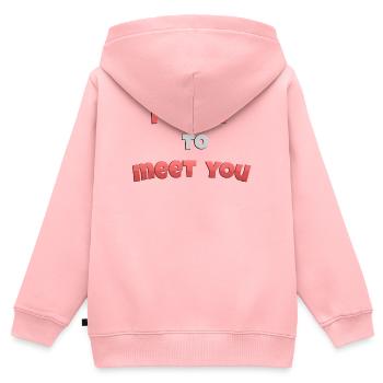 I_wanto_to_meet_you - Kinder Premium Organic Zip Hoodie - Rosa - Hinten - AI Model Kid Female (0cm)
