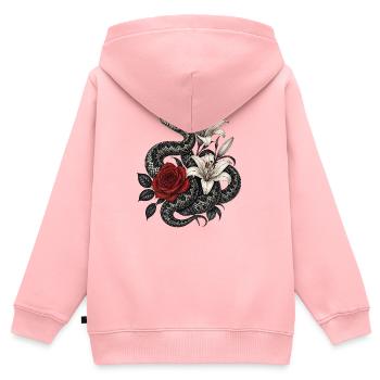 Schwarze und rote Blumenschlange – Vipera berus - Kinder Premium Organic Zip Hoodie - Rosa - Hinten - AI Model Kid Female (0cm)
