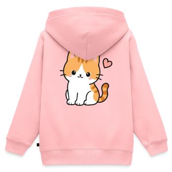 Süßes Kawaii-Kätzchen mit rosa Herz - Kinder Premium Organic Zip Hoodie - Rosa - Hinten - AI Model Kid Female (0cm)