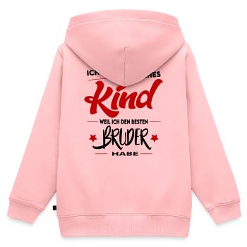 Bester Bruder Glückliches Kind Kindersprüche - Kinder Premium Organic Zip Hoodie - Rosa - Hinten - AI Model Kid Female (0cm)
