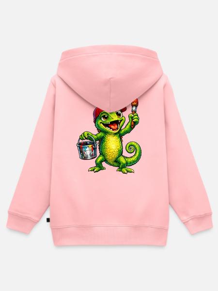 Chamäleon mit Farbe - Kinder Premium Organic Zip Hoodie - Rosa