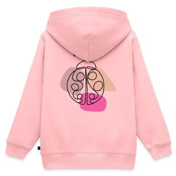 Lineart Glückskäfer Design - Kinder Premium Organic Zip Hoodie - Rosa - Hinten - AI Model Kid Female (0cm)