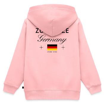 Zugspitze Deutschland Koordinaten Reise Souvenir - Kinder Premium Organic Zip Hoodie - Rosa - Hinten - AI Model Kid Female (0cm)