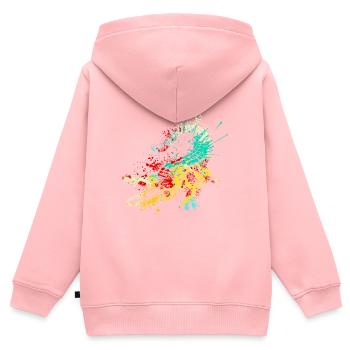 Splash Art Wildes Krokodil - Kinder Premium Organic Zip Hoodie - Rosa - Hinten - AI Model Kid Female (0cm)
