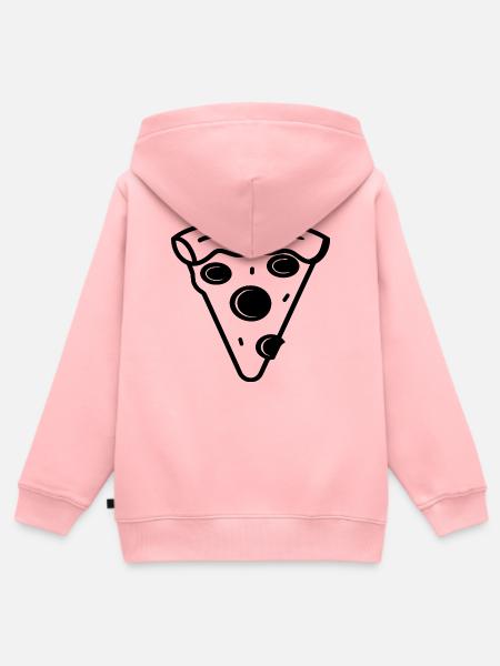 Pizza Stück Zeichnung - Kinder Premium Organic Zip Hoodie - Rosa