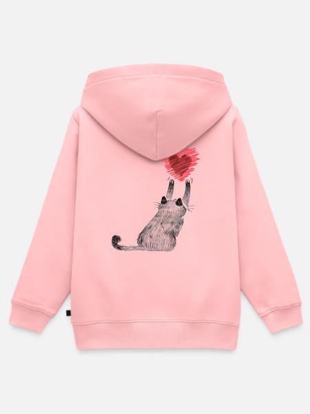 Katze Katzen Katzenmutter Katzenkind - Kinder Premium Organic Zip Hoodie - Rosa