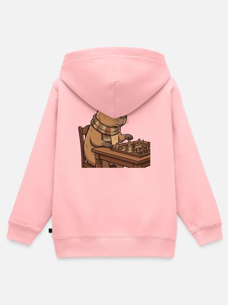Capybara spielt Schach - Kinder Premium Organic Zip Hoodie - Rosa