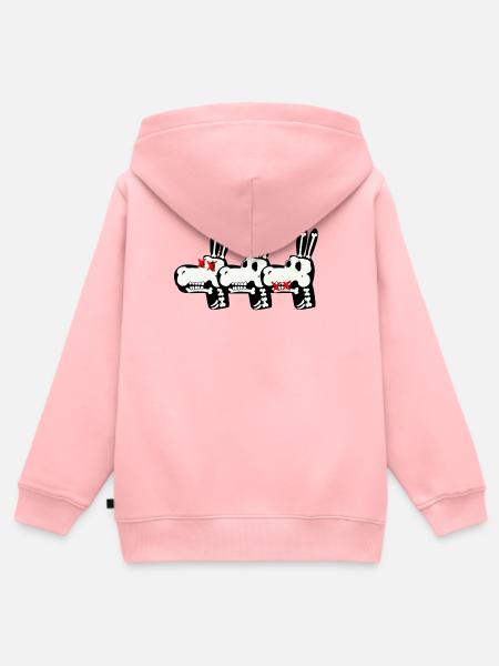 Drei knochen Esel - Kinder Premium Organic Zip Hoodie - Rosa