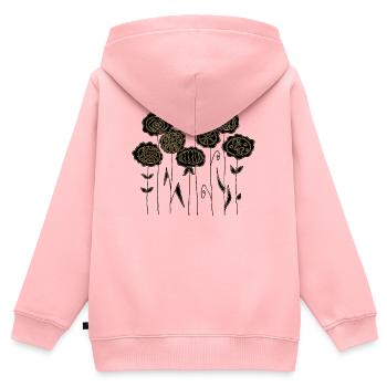 Blumen - Kinder Premium Organic Zip Hoodie - Rosa - Hinten - AI Model Kid Female (0cm)