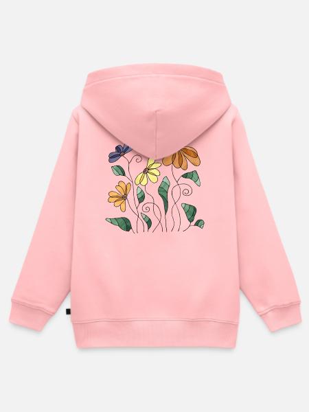 Blumen - Kinder Premium Organic Zip Hoodie - Rosa