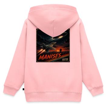 Manises UFO 1979 - Kinder Premium Organic Zip Hoodie - Rosa - Hinten - AI Model Kid Female (0cm)
