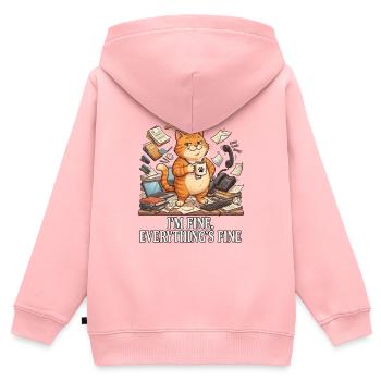 Mir geht's gut, alles ist in Ordnung - Kinder Premium Organic Zip Hoodie - Rosa - Hinten - AI Model Kid Female (0cm)