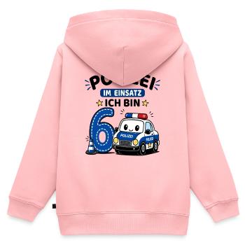 Polizei Geburtstag 6 Jahre Shirt Ich bin 6 - Kinder Premium Organic Zip Hoodie - Rosa - Hinten - AI Model Kid Female (0cm)