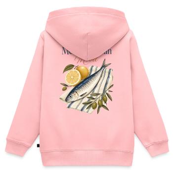 Mediterranean Mood Sardine Mediterran - Kinder Premium Organic Zip Hoodie - Rosa - Hinten - AI Model Kid Female (0cm)