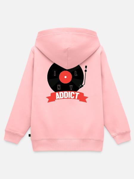 Vinyl - Kinder Premium Organic Zip Hoodie - Rosa