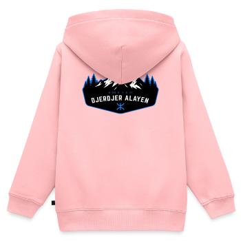 Djerdjer_Alayen_2 - Kinder Premium Organic Zip Hoodie - Rosa - Hinten - AI Model Kid Female (0cm)