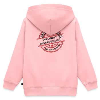 Jahrgang 1966, 60 Jahre alt, Geburtstag  - Kinder Premium Organic Zip Hoodie - Rosa - Hinten - AI Model Kid Female (0cm)