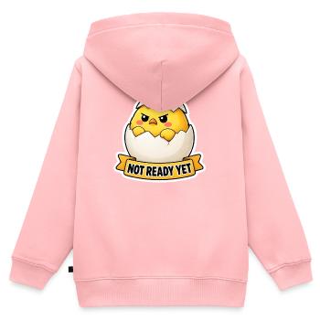Süßes wütendes Küken in Eierschalen-Cartoon - Kinder Premium Organic Zip Hoodie - Rosa - Hinten - AI Model Kid Female (0cm)