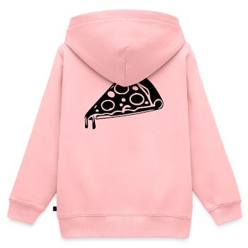 Pizzastück schwarzweiß Stück italienische Pizza  - Kinder Premium Organic Zip Hoodie - Rosa - Hinten - AI Model Kid Female (0cm)