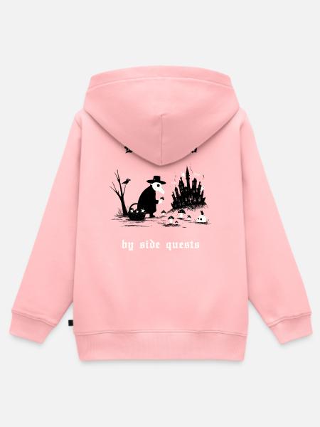 Distracted by side quests - Kinder Premium Organic Zip Hoodie - Rosa
