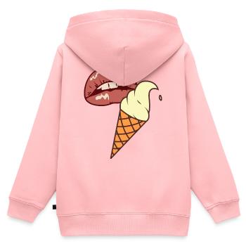 Eis Pop Art Sommer Lippen - Kinder Premium Organic Zip Hoodie - Rosa - Hinten - AI Model Kid Female (0cm)