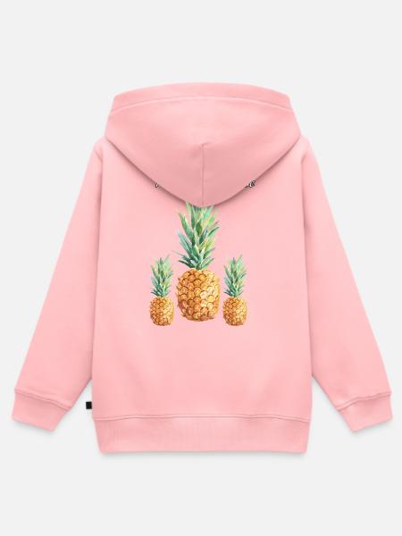 Pineapple Paradise - Kinder Premium Organic Zip Hoodie - Rosa