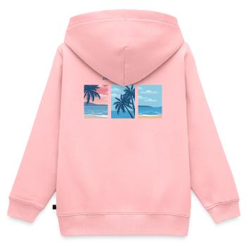 Salt in the air, chill in the heart. - Kinder Premium Organic Zip Hoodie - Rosa - Hinten - AI Model Kid Female (0cm)