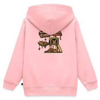 Pixel Art Bengal Katzen Kratzbaum - Kinder Premium Organic Zip Hoodie - Rosa - Hinten - AI Model Kid Female (0cm)