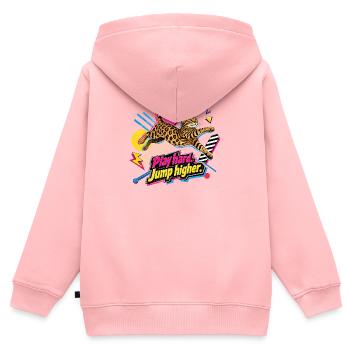 90s Memphis Bengal Katze - Kinder Premium Organic Zip Hoodie - Rosa - Hinten - AI Model Kid Female (0cm)