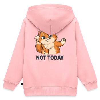 Not Today – Sassy Cat - Kinder Premium Organic Zip Hoodie - Rosa - Hinten - AI Model Kid Female (0cm)