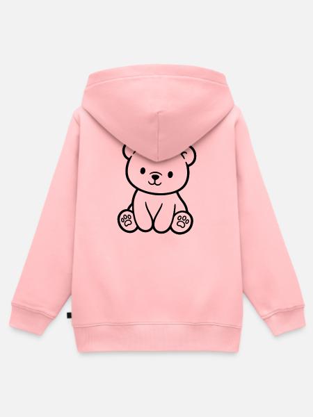 Niedlicher Teddybär für Babys und Kinder - Kinder Premium Organic Zip Hoodie - Rosa