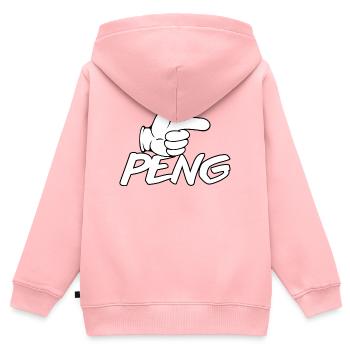 PENG Zeigefinger Cartoon - Kinder Premium Organic Zip Hoodie - Rosa - Hinten - AI Model Kid Female (0cm)