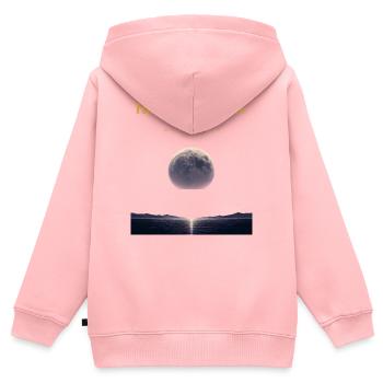 Heile in Stille – Lass den Frieden sprechen - Kinder Premium Organic Zip Hoodie - Rosa - Hinten - AI Model Kid Female (0cm)