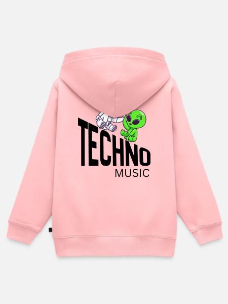Cosmic Buddy: Astronaut & Alien - Kinder Premium Organic Zip Hoodie - Rosa