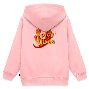 Scharfe Vibes Brennende Chili - Kinder Premium Organic Zip Hoodie - Rosa - Hinten - AI Model Kid Female (0cm)