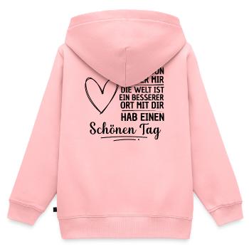 An Die Person Hinter Mir Liebe Person Hinter Mir - Kinder Premium Organic Zip Hoodie - Rosa - Hinten - AI Model Kid Female (0cm)