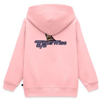 Wild & Wise Witch Hat Logo - Kinder Premium Organic Zip Hoodie - Rosa - Hinten - AI Model Kid Female (0cm)