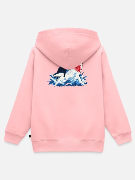 Katzenhai-Ozean-Humor - Kinder Premium Organic Zip Hoodie - Rosa