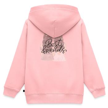 Beste Freundinnen Duo - Kinder Premium Organic Zip Hoodie - Rosa - Hinten - AI Model Kid Female (0cm)
